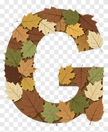 Autumn Leaves Letter G PNG