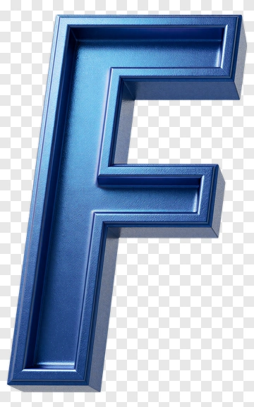 Blue 3D Letter F PNG