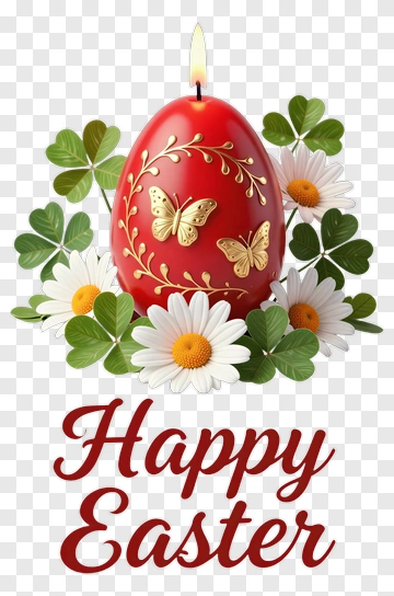 Happy Easter Egg Candle PNG