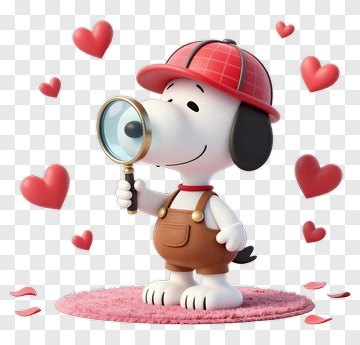 Snoopy Detective With Magnifying Glass PNG