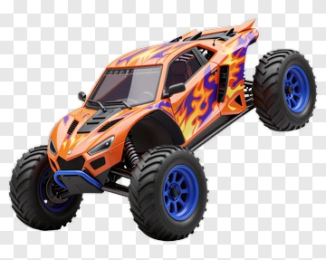 Orange Flame Off Road RC Car PNG