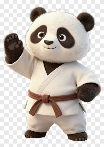 Cute Panda Kung Fu Fighter PNG