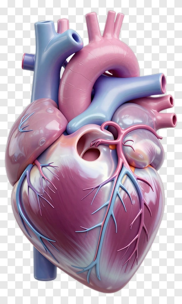 Anatomical Heart With Blood Vessels PNG