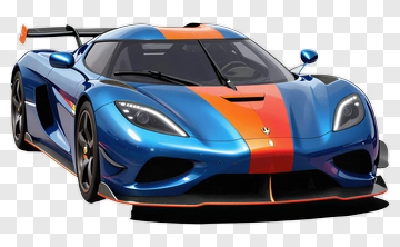 Blue Orange Sports Car PNG