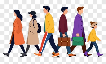 Group Of People Walking Together PNG
