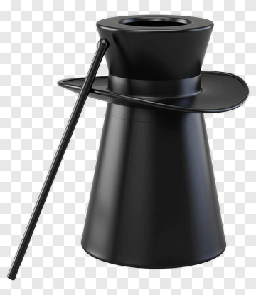 Black Top Hat With Magic Wand PNG