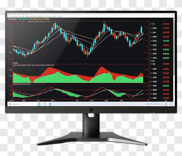 Stock Chart On Monitor Display PNG