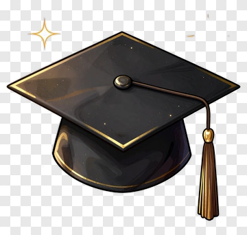 Graduation Cap With Gold Accents PNG