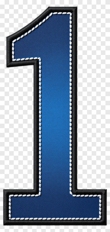Number One In Blue Leather Style PNG