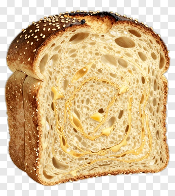 Buttered Bread Slice PNG