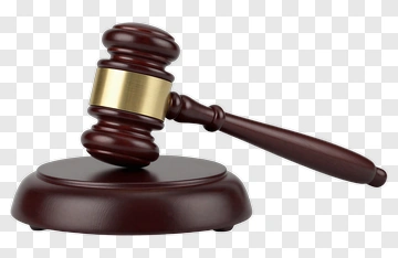Wooden Gavel With Gold Band PNG