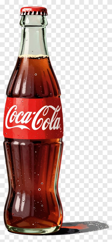 Coca-Cola Bottle With Red Label PNG