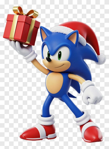 Sonic The Hedgehog With Christmas Gift PNG