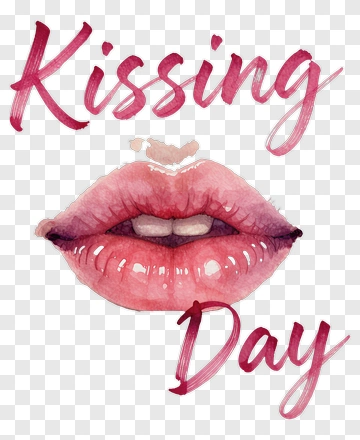 Watercolor Kisses For Valentine's Day PNG
