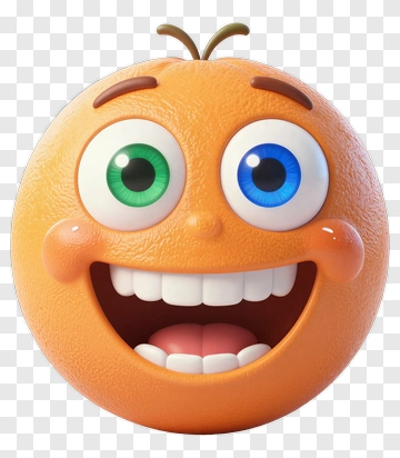 Happy Orange Cartoon Character PNG