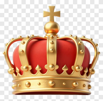 Golden Crown With Red Velvet Interior PNG