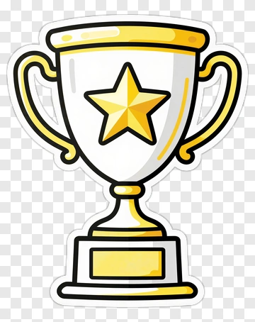 Golden Trophy With Star PNG