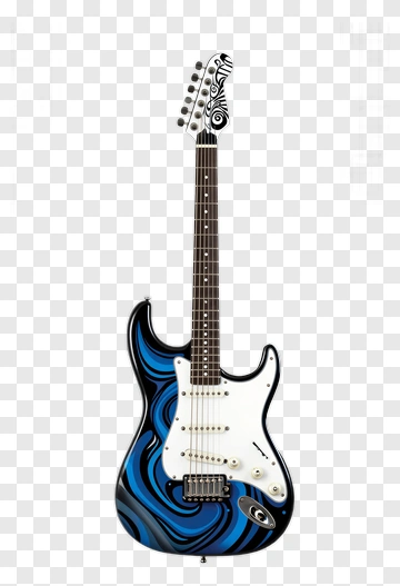 Blue And Black Electric Guitar PNG