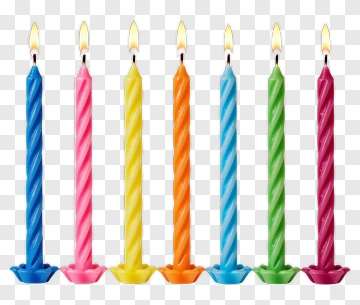 Birthday Candles In Bright Colors PNG