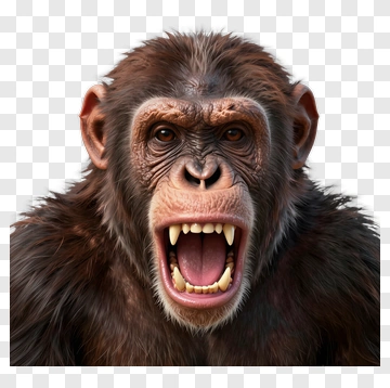Chimpanzee With Open Mouth PNG
