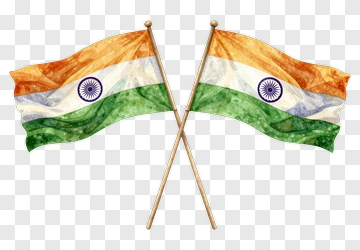 Two Indian Flags Crossed PNG
