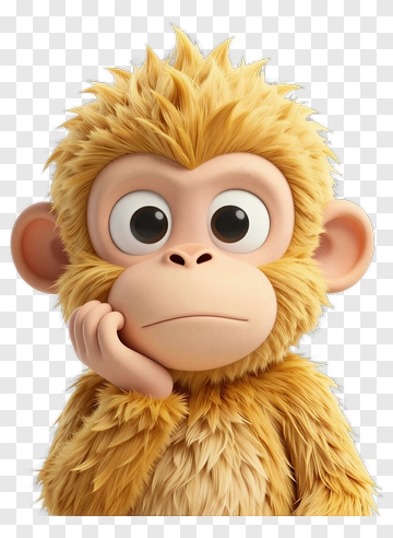 Cute Monkey Thinking PNG