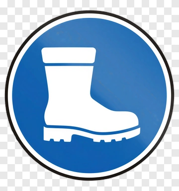White Boot On Blue Circle Sign PNG