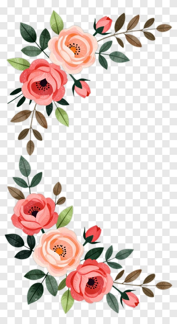 Watercolor Roses And Leaves Design PNG