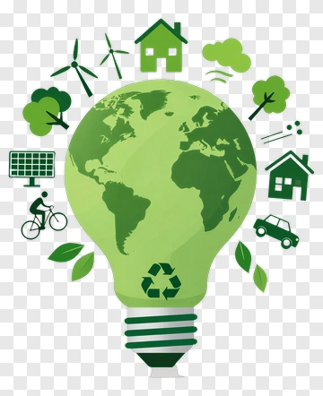 Light Bulb With Earth And Eco Icons PNG