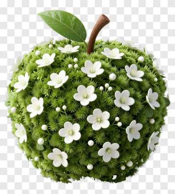 Floral Apple Decor PNG