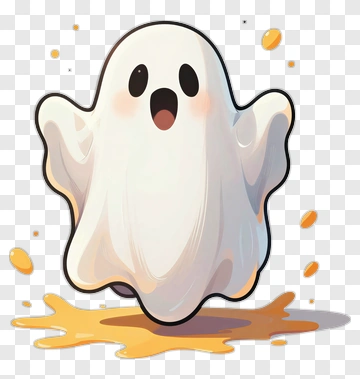 Cute Surprised Ghost PNG