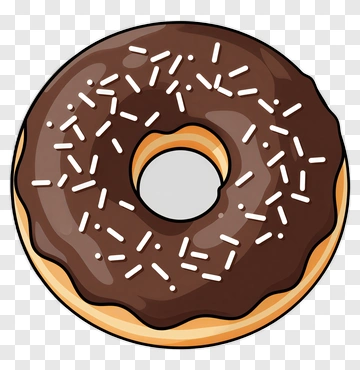 Chocolate Donut With White Sprinkles PNG