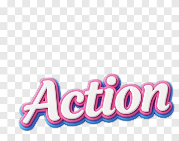 3D Action Text PNG