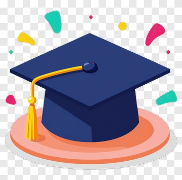 Graduation Cap With Confetti PNG