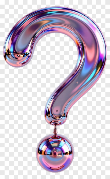 Iridescent Question Mark With Sphere PNG