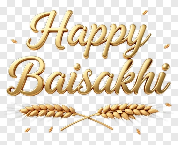 Happy Baisakhi With Wheat Ears PNG