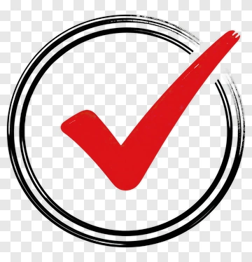 Red Checkmark In Black Circle PNG