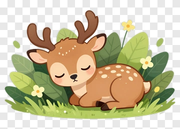 Sleeping Fawn In Nature PNG