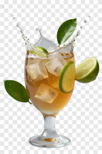Iced Tea With Lime And Ice PNG