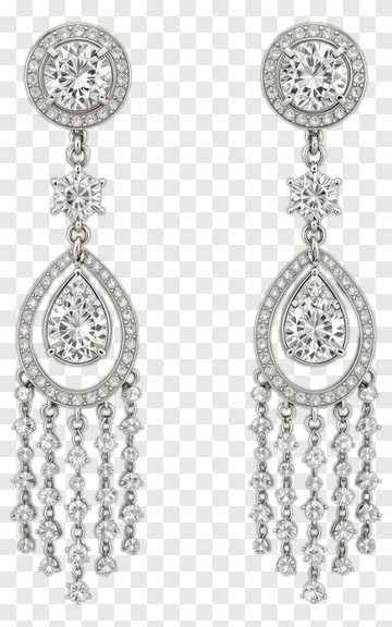 Elegant Diamond Chandelier Earrings PNG