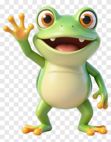 Happy Frog Waving PNG