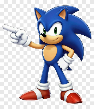 Sonic The Hedgehog Pointing Forward PNG