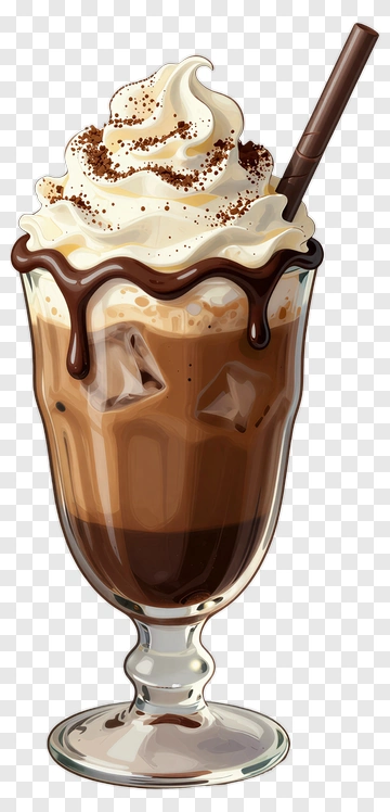 Iced Chocolate Drink With Whipped Cream PNG