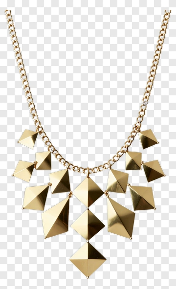 Gold Pyramid Pendant Necklace PNG
