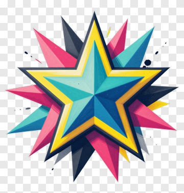 Colorful Star With Spikes PNG