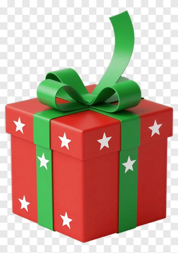 Red Gift Box With Green Ribbon PNG