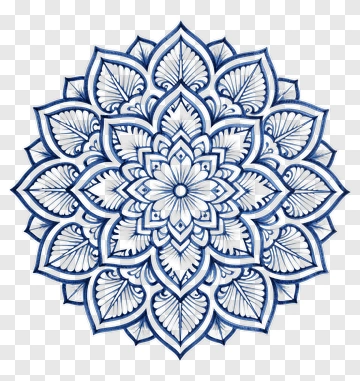 Blue And White Mandala PNG