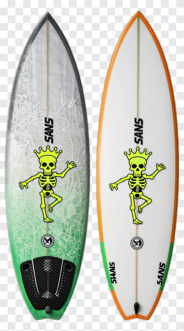 Sans Skeleton Surfboard Designs PNG