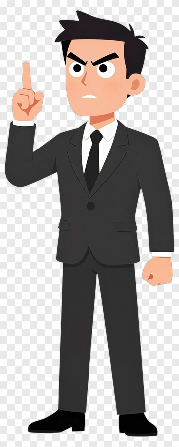 Angry Businessman Pointing Fingers PNG