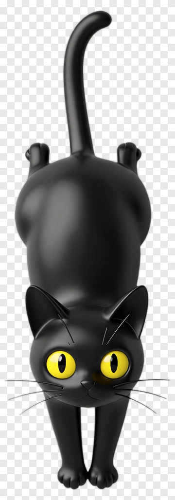 Black Cat With Yellow Eyes PNG